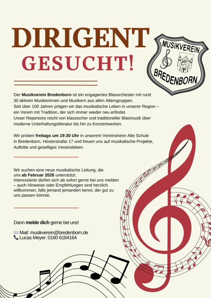 Flyer Suche Dirigent Musikverein